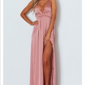 Blush pink maxi dress